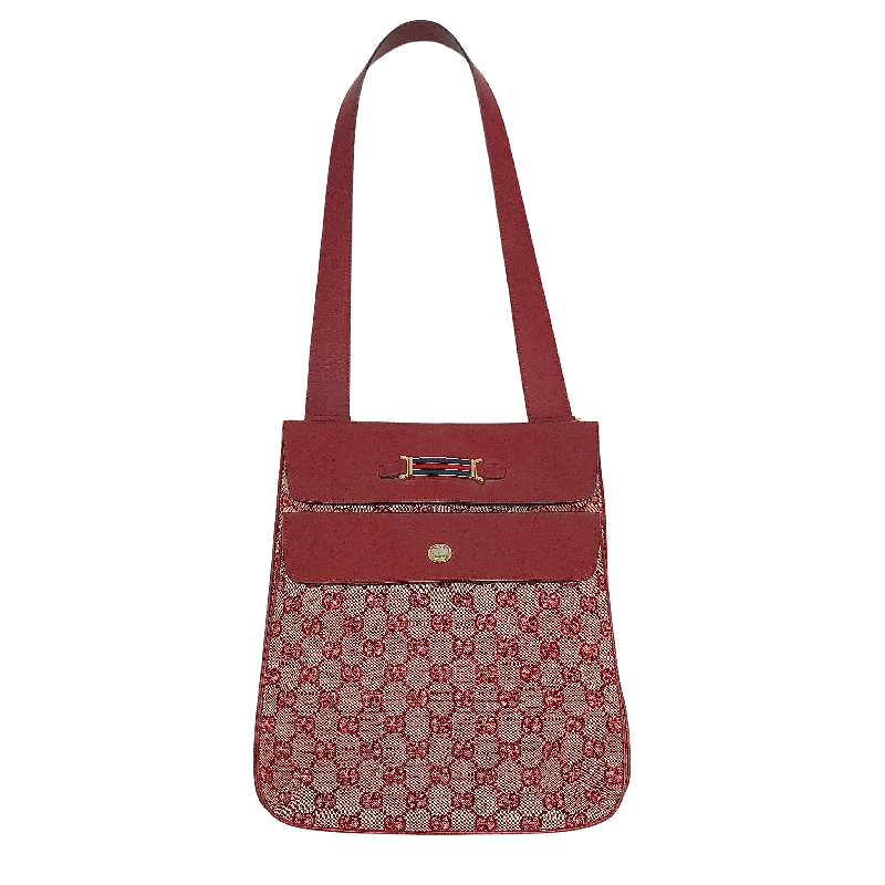 Women Gucci bags with a snap - button closure and a decorative charmVintage Gucci Shoulder Bag