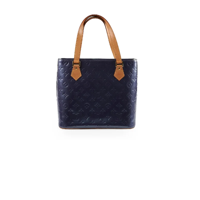 Louis Vuitton backpacks with a padded back panel for comfort during long - wearLouis Vuitton Vernis Houston Shoulder Bag Indigo