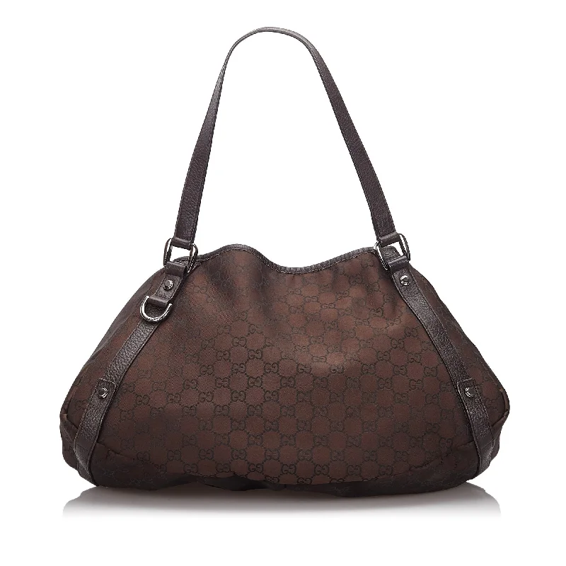 Women Gucci Sylvie bags with a monogram - embossed leatherGucci Brown Dark Canvas Fabric GG Pelham Tote Bag Italy