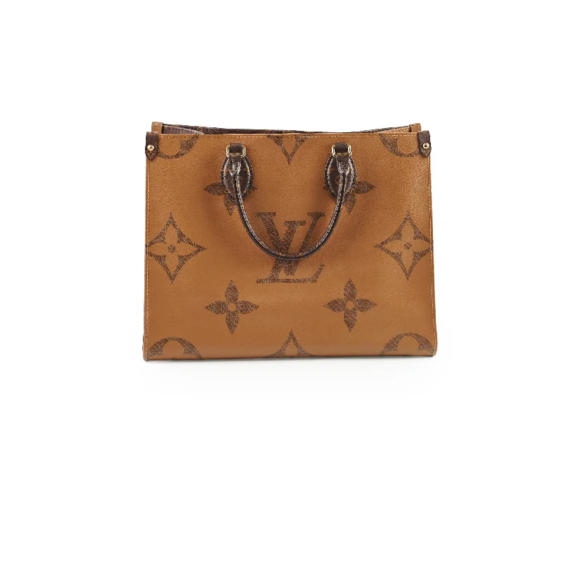 Ladies Louis Vuitton shoulder bags with a magnetic - closure flap for easeLouis Vuitton On The Go MM Reverse Monogram