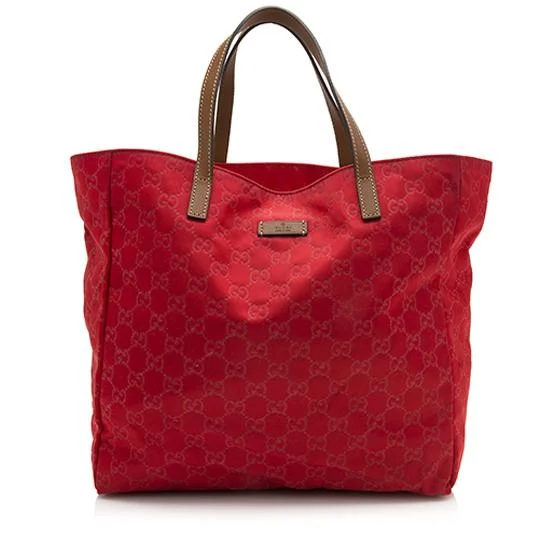 Women Gucci bags with a detachable mobile phone holderGucci GG Nylon Shopping Tote