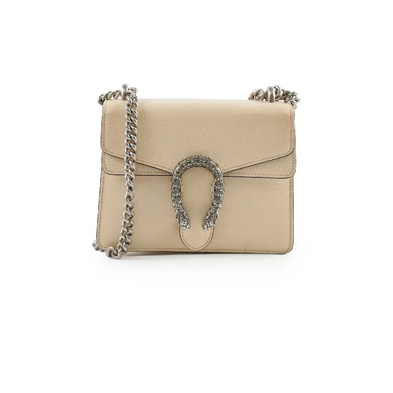 Women Gucci bags with a magnetic snap closure for easy accessGucci Mini Dionysus White/Ivory