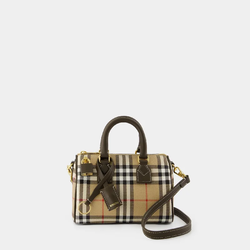 Water - Resistant Burberry Beach BagsBowling Mini Purse - Burberry - Cotton - Brown