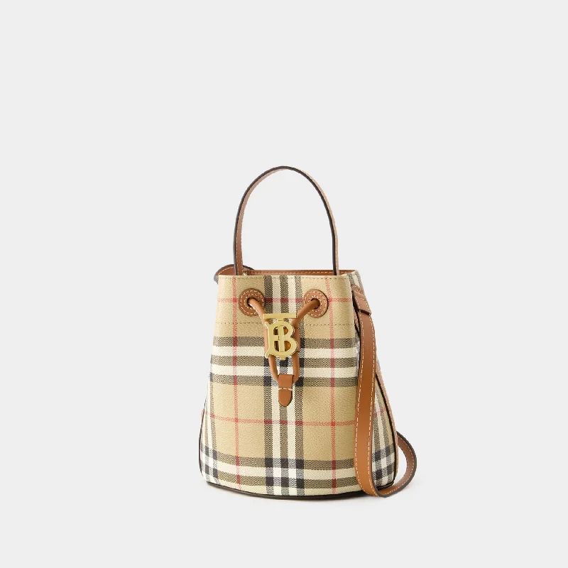 Compact Burberry Clutch Bags for WeddingsDrawstring Bag - Burberry - Leather - Briar Brown