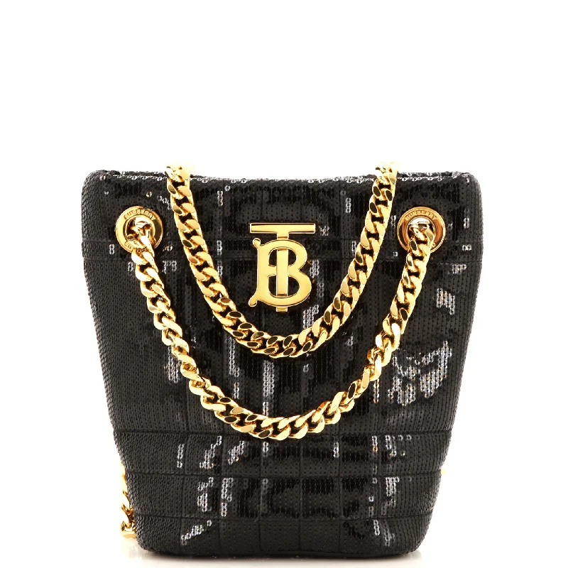 Water - Resistant Burberry Beach BagsLola Bucket Bag Quilted Sequin Mini