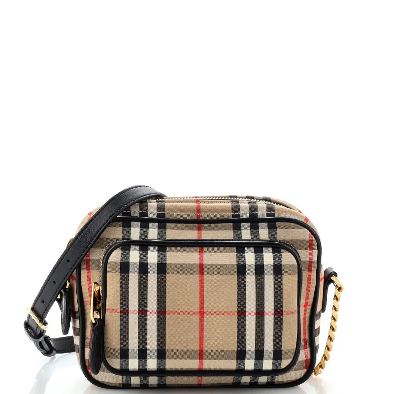 Burberry Bags with Adjustable Handles for Different Carrying WaysCamera Bag Vintage Check Canvas Small