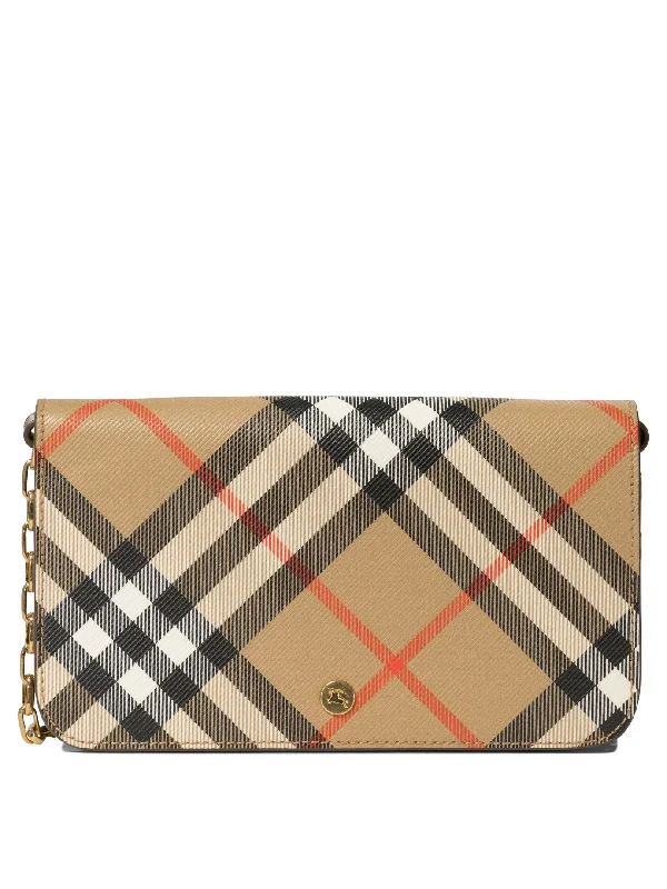 High - Capacity Burberry Duffle Bags for Long TripsWomen's "check" Crossbody Bag in Beige | 8095123