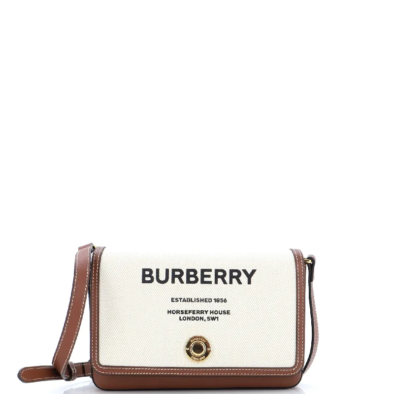 Soft Leather Burberry Duffel Bags for Weekend TripsFlap Crossbody Bag Horseferry Print Canvas with Leather Small