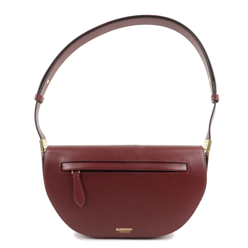 Affordable Replica - Looking Burberry BagsBURBERRY Leather Small Olympia Bag Shoudler Bag Burgundy -