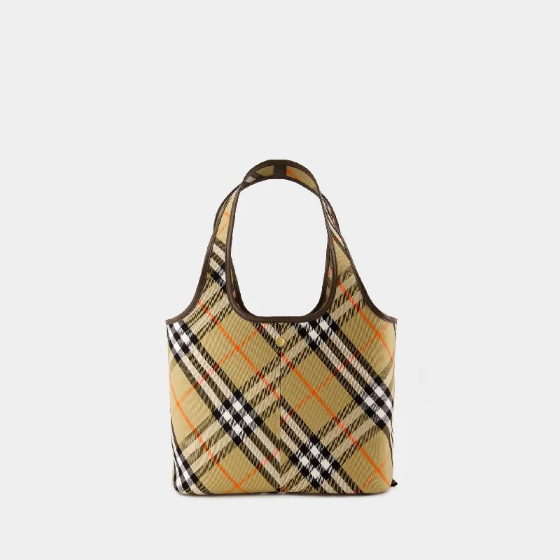 Color - Blocked Burberry Bags for a Bold StatementCheck Shopper Bag - Burberry - Cotton - Beige