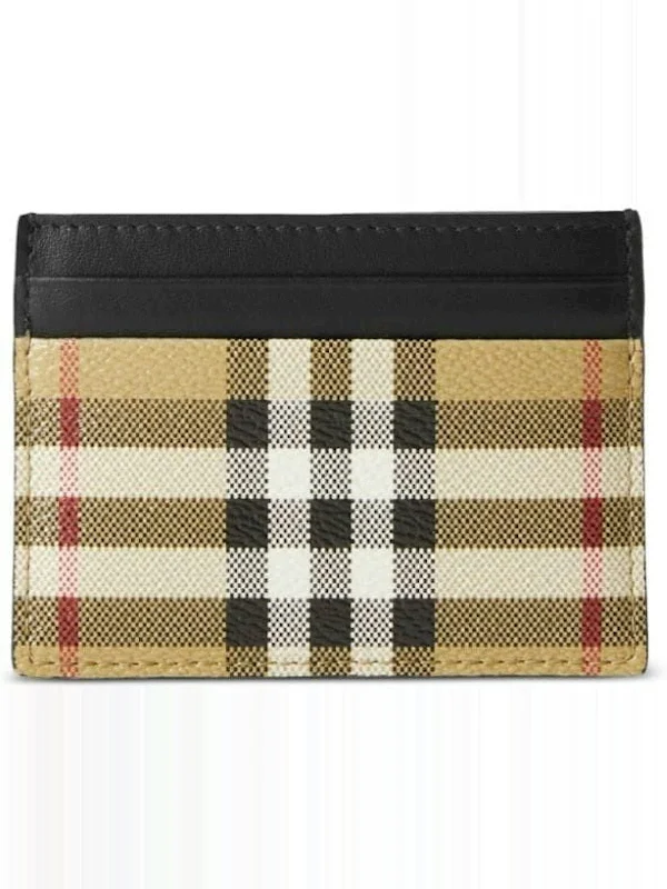 Elegant Burberry Clutch Bags for Formal EventsMen's Checked Motif Card Holder in Beige | 8084175154367 Color A7026