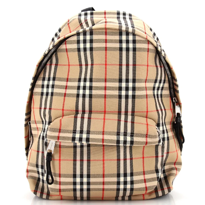 Two - Tone Burberry Bags for a Modern AestheticJett Backpack Vintage Check Canvas Medium