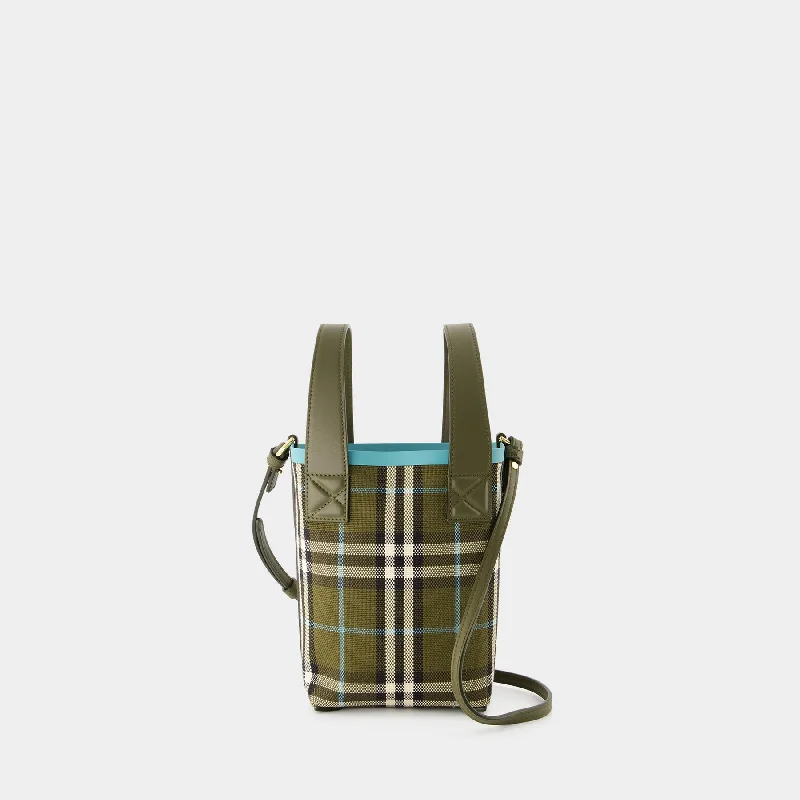 Limited Edition Burberry Bags for CollectorsMini London Shopper Bag - Burberry - Cotton - Olive Green