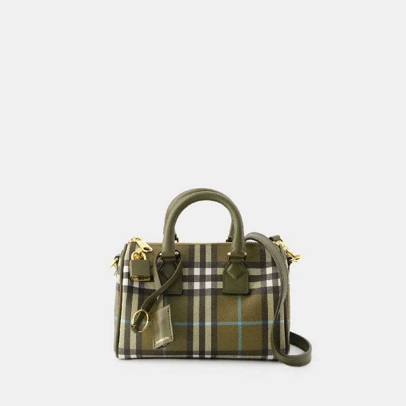 High - Quality Burberry Leather Shoulder BagsMini Bowling Bag - Burberry - Leather - Olive Green