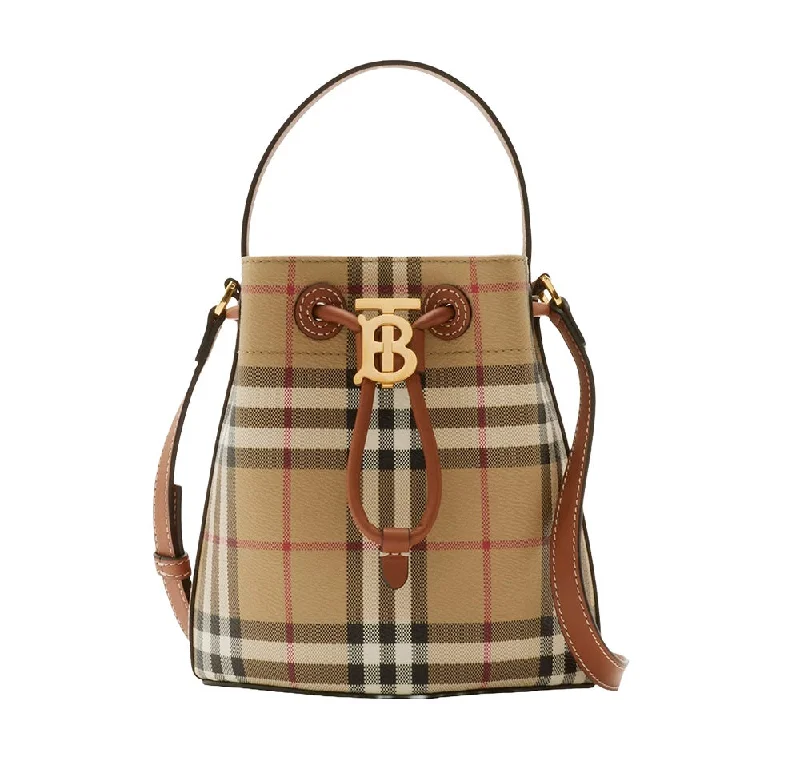 High - Capacity Burberry Duffle Bags for Long TripsBurberry Mini Tb Bucket Bag for Women in Archive Beige/Briar Brown 8096040