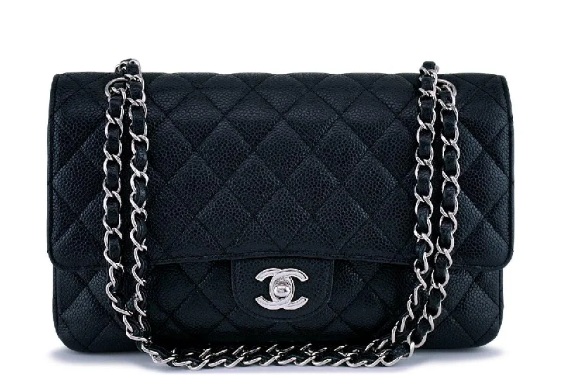 Chanel Classic Flap Bag for Evening PartyChanel Black Caviar Medium Classic Double Flap Bag SHW