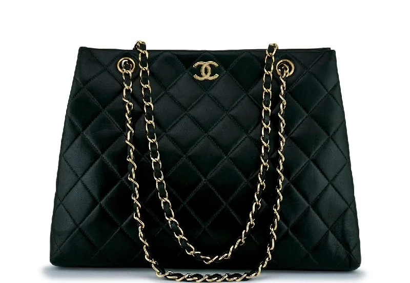 Chanel Quilted Leather Shoulder Bag for FashionistasChanel Black Classic Quilted Shopper Tote Bag 24k GHW