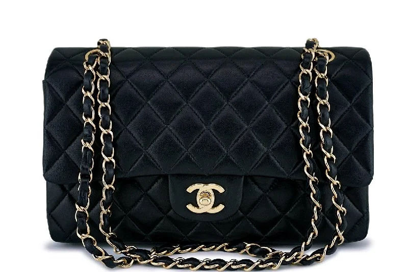 Chanel Lightweight Handbag for Daily ErrandsChanel Black Lambskin Medium Classic Double Flap Bag 24k GHW