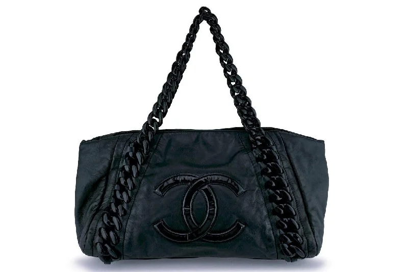 Chanel Lightweight Handbag for Daily ErrandsChanel Black Large Luxury Modern Resin Chain Jumbo Tote Bag