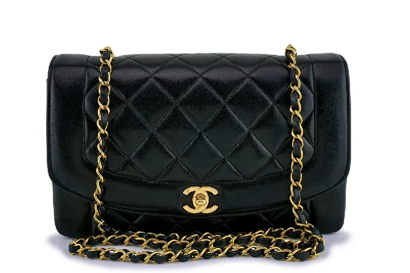 Chanel New Arrival Handbag with Gold HardwareChanel Black Vintage Quilted Classic "Diana" Shoulder Flap Bag 24k GHW