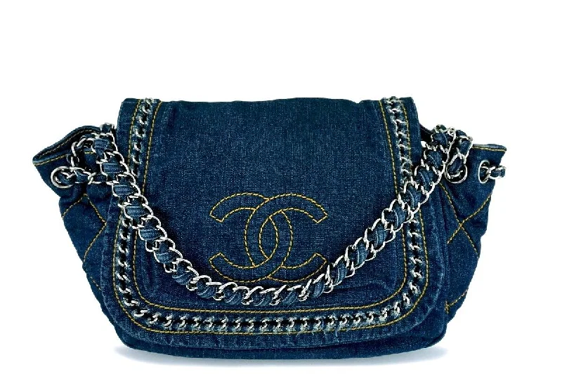 Chanel Luxury Handbag for High - End EventsChanel Denim Blue Luxury Ligne Flap Bag SHW