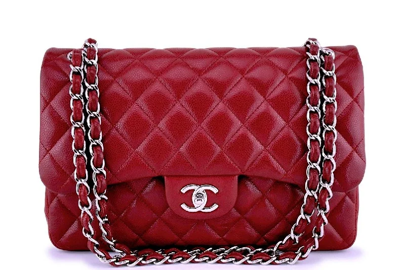 Chanel Colorful Handbag for Spring OutfitsChanel Red Caviar Jumbo 2.55 Classic Double Flap Bag SHW