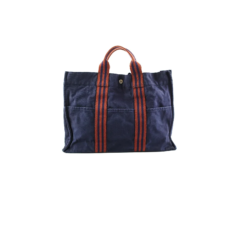 Seasonal - Exclusive Hermes Bags for Summer GetawaysHermes Canvas Tote Navy