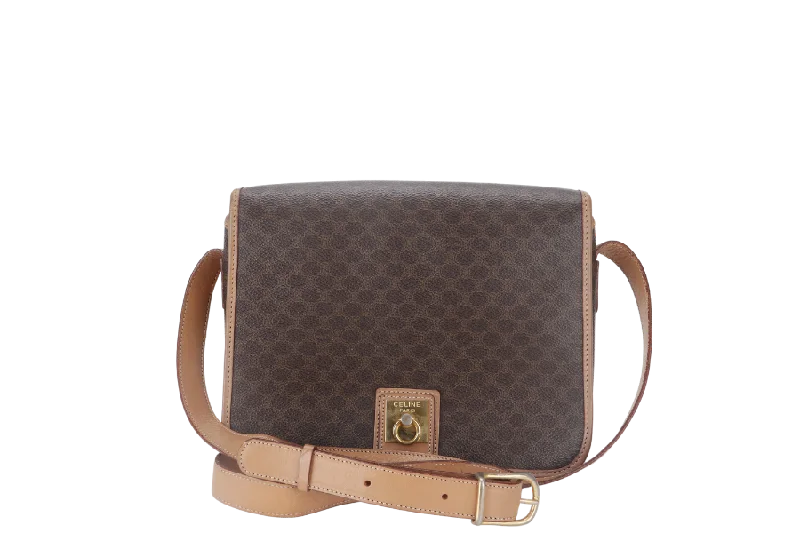 Adjustable Strap Celine Messenger Bags for ComfortCELINE MACADAM SHOULDER BAG COATED CANVAS GOLD HARDWARE NO DUST COVER