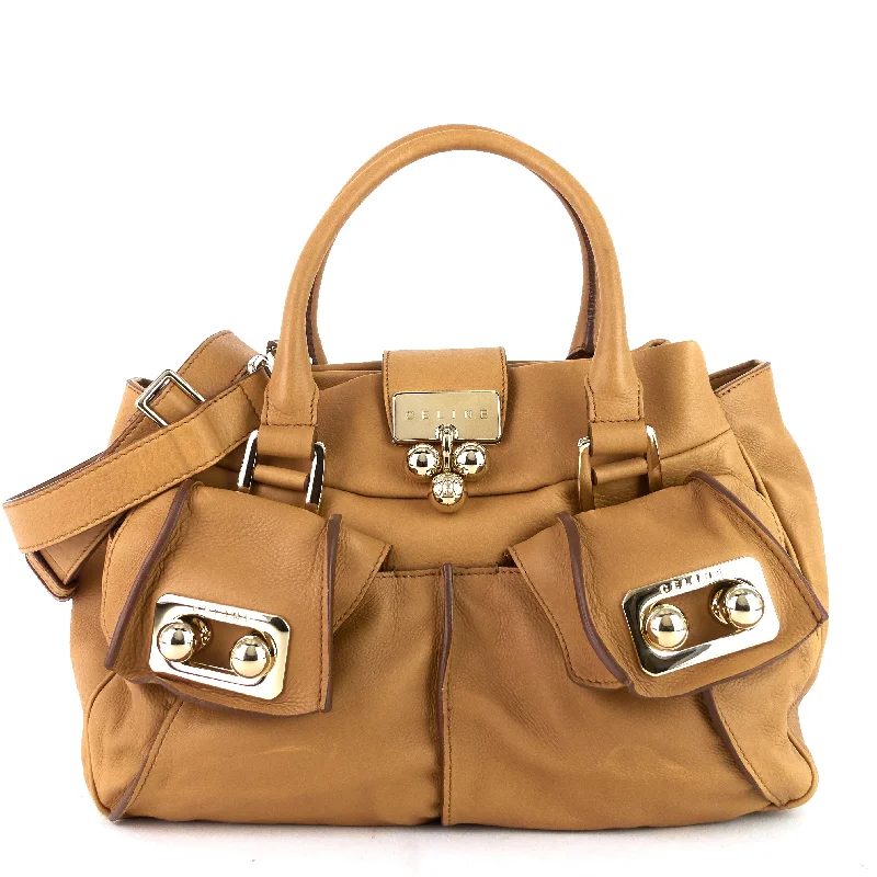 Celine Bags with Adjustable Handles for Comfortable CarryingBall Lock Leather  Bag