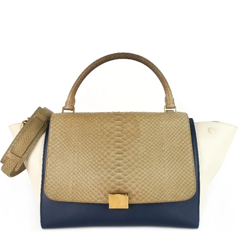 Celine Bags with Interior Dividers for Neat OrganizationTrapeze Medium Python and Leather Bag