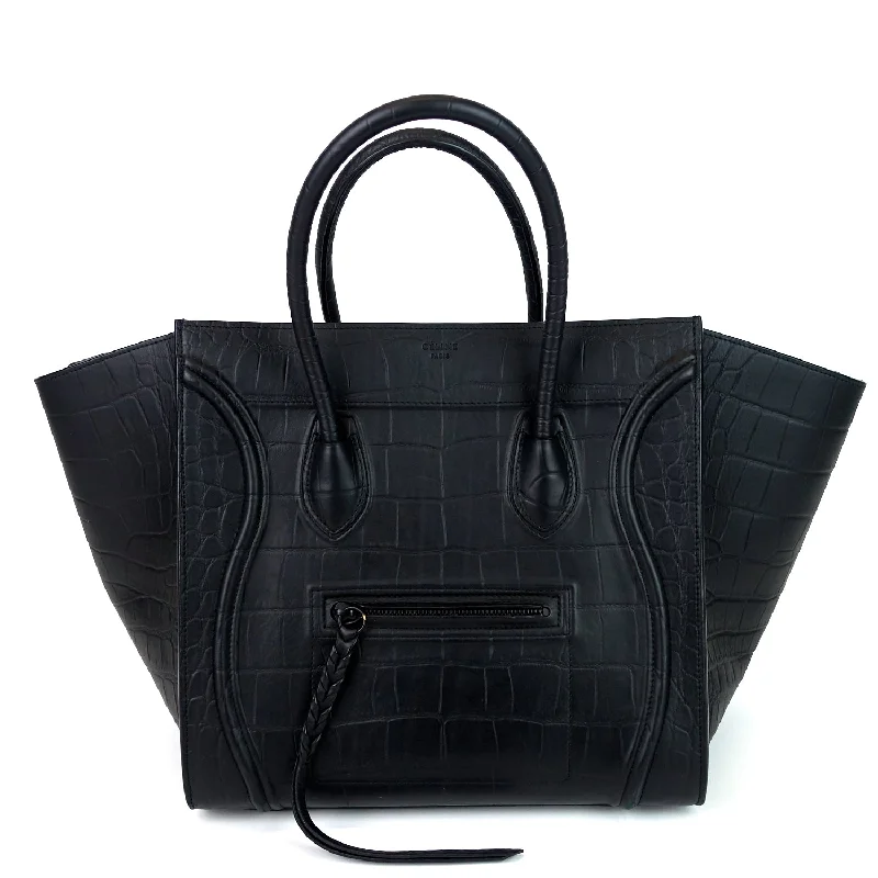 Limited Edition Celine Bags for Fashion CollectorsPhantom Crocodile Embossed Calf Leather Medium Bag