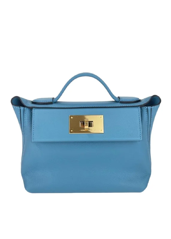 Two - Tone Hermes Bags for a Modern and Stylish AppearanceHermes 24/24 mini New Bleu Jean Evercolor GHW #B SKCB-081922