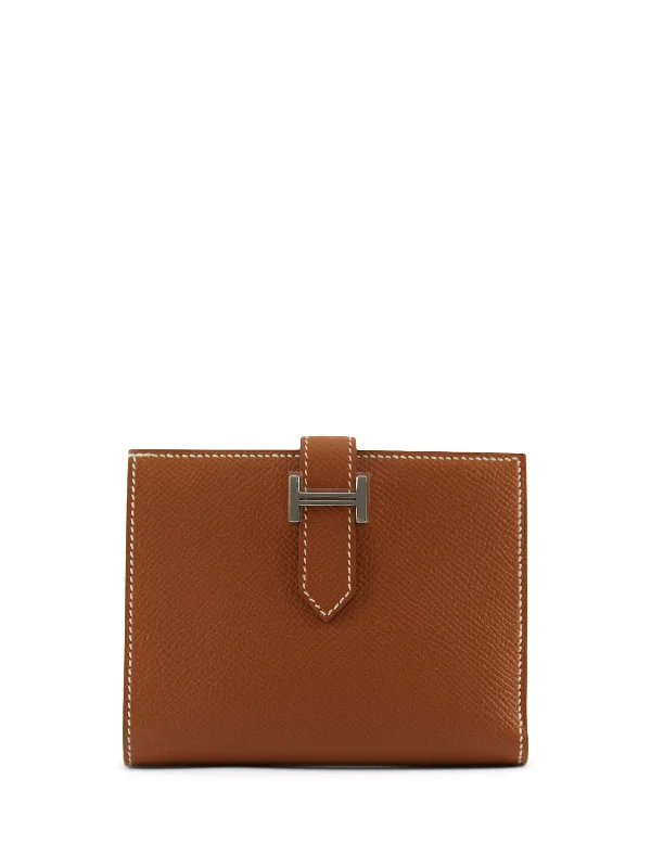 Hermes Sac a Depeches Bags with Antique - Style HardwareHERMÈS BEARN COMPACT WALLET GOLD Epsom Leather with Palladium Clasp