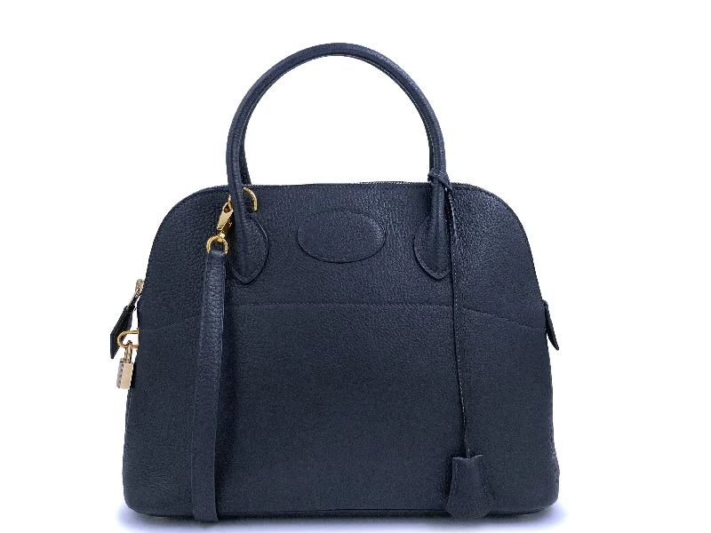 Ergonomic Hermes Etain Bags for Comfortable CarryingHermes Bolide 31 Bag Shoulder Tote Indigo Blue Fjord GHW