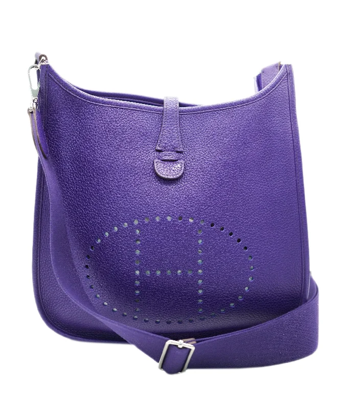 Embroidered Hermes Bags with Floral and Animal MotifsHermes Evelyn III GM - ULTRA VIOLET ALC1621