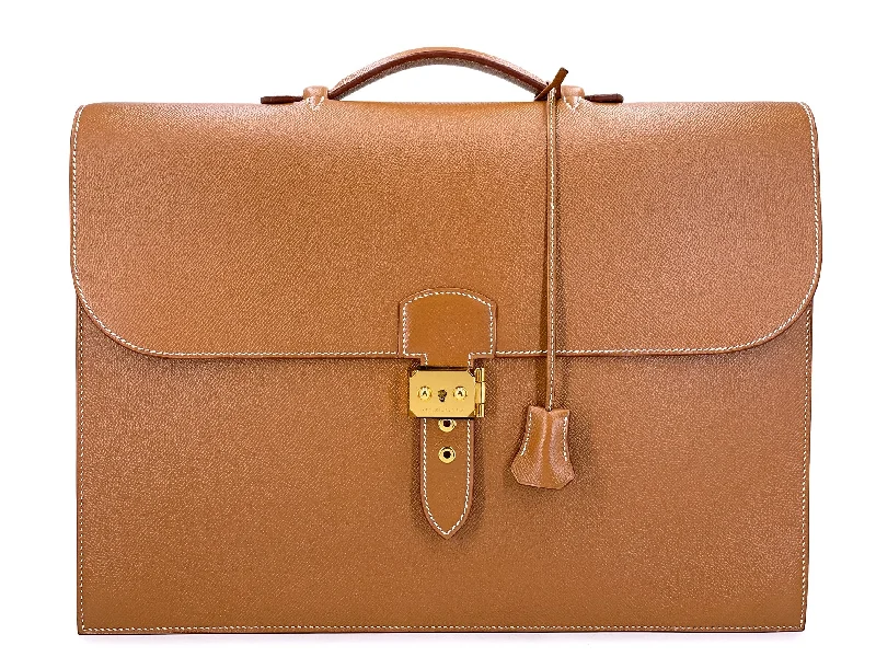 Art - Inspired Hermes Bags Collaborated with Renowned ArtistsHermès Gold Caramel Tan Sac a Depeche Briefcase Bag 39 24k GHW LPF