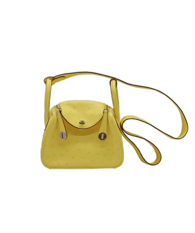 Seasonal - Exclusive Hermes Bags for Summer GetawaysHermès Mini Lindy Jaune Citron Ostrich PHW #U SKC1796