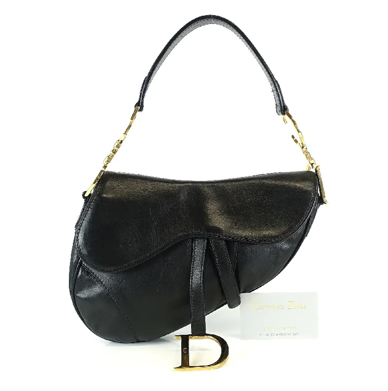 Christian Dior bags with a side - pocket for holding a water bottleSaddle Smooth Calf Leather Bag