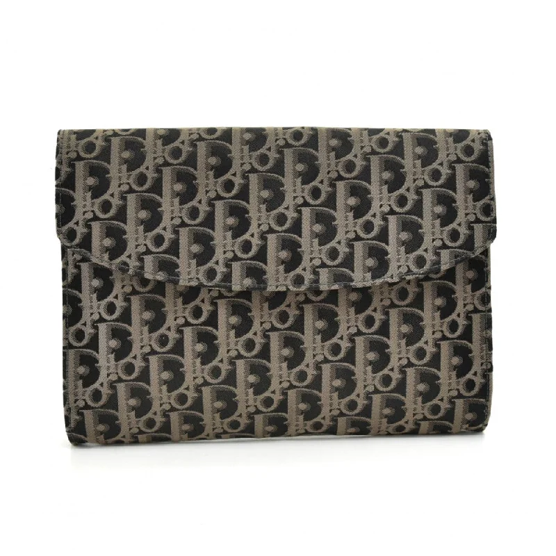 Christian Dior tote bags with a double - handle and shoulder - strap optionWeaved Monogram Jacquard Fabric Clutch Bag