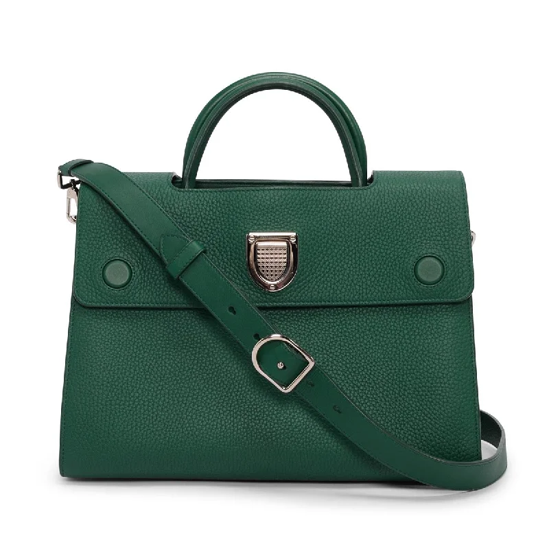 Christian Dior bags with a detachable coin purse insideDior Emerald Green Grained Calfskin Medium Diorever Bag