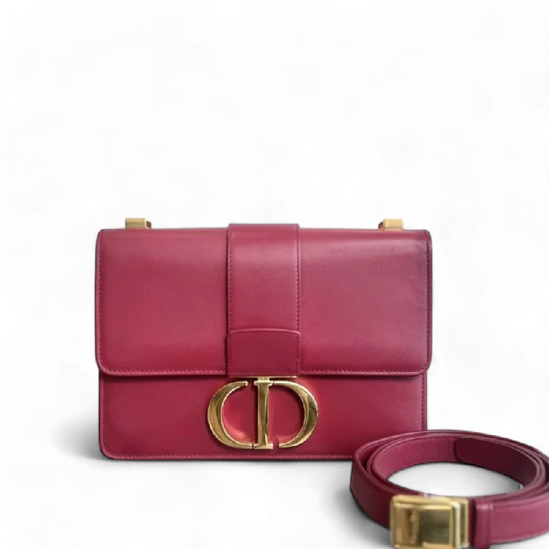 Christian Dior Saddle bags with a studded trim for a bold lookDior 30 Montaigne - Calfskin Medium Red Shoulder Bag GHW