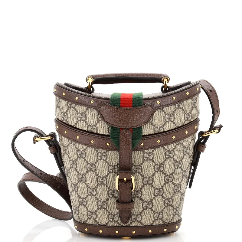 Gucci tote bags for women with a spacious interiorTop Handle Hat Box Bag GG Coated Canvas with Leather